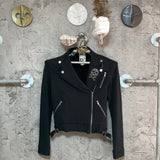 leather jacket style zip up jersey