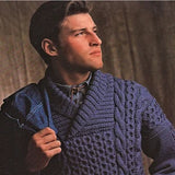 striped pattern shawl collar knit khaki green red