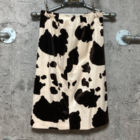 cow patterned skirt brown raised fabric