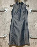 metallic navy sleeveless dress