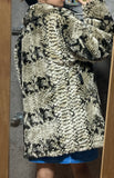 Python pattern fake fur jacket