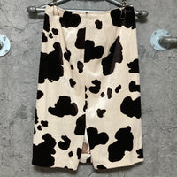 cow patterned skirt brown raised fabric